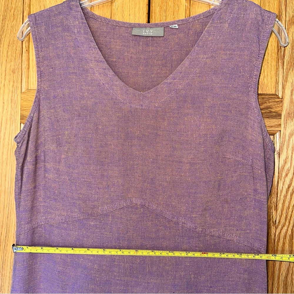 I.V.Y petite P6 Elegant Purple Sleeveless Dress with embroidery empire waist - Picture 5 of 9